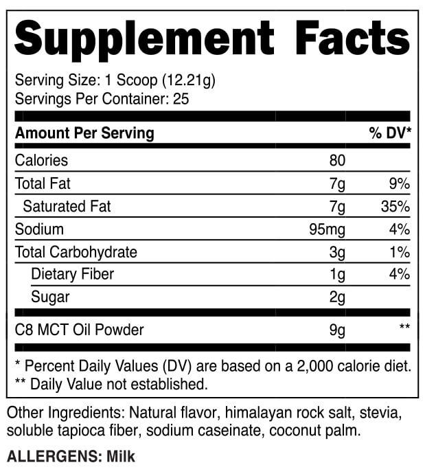 It's Just - MCT Oil Powder C8:C10 (60:40), 70% Fat, Non-Dairy, Keto Coffee