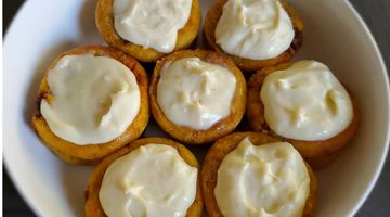 Cinnamon Pumpkin Rolls with Salted Caramel Cream Cheese Frosting