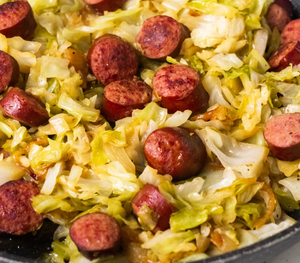 Fried Cabbage and Polish Sausage