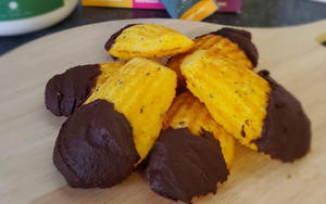 Dark Chocolate-Dipped Orange Poppy Seed Madelines