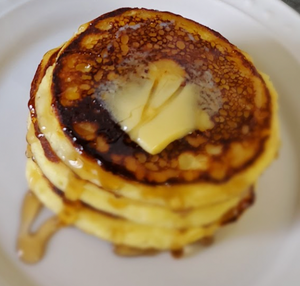 Salted Caramel Ricotta Pancakes