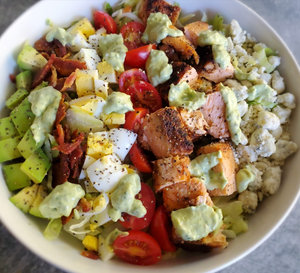 Salmon Cobb Salad with Cilantro Lime Dressing