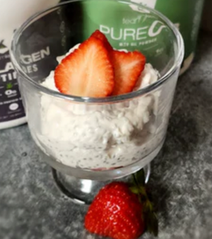 Keto Strawberries and Cream Chia Pudding