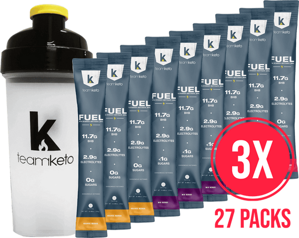 Fuel Ketone Travel Packs (27-Servings) + Shaker